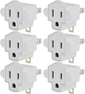 6 Pack ETL Listed 3 Prong to 2 Prong Adapter Converter (6 Pack / A-Ivory White)