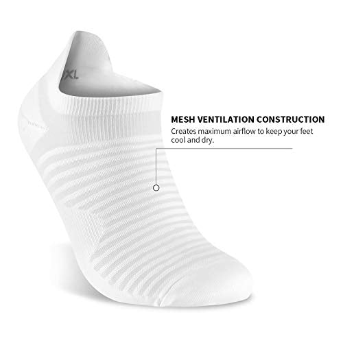 Ankle Compression Socks for Men Women 6 Pairs (Large-X-Large / Black/White/Gray (2 Pairs Per Each Color))