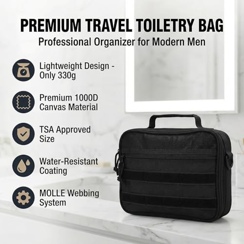 Tactical Toiletry Bag for Men (Black)