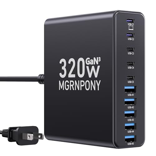 320W USB C Charger Block (Black)