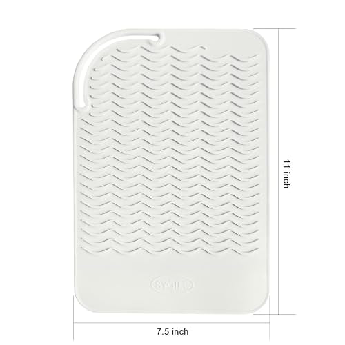 11" X 7.5" Large Heat Resistant Travel Mat for Curling Irons Flat Irons Hair Dryers Hair Straighteners Pad (5.6 Ounce)