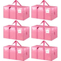 6 Pack Extra Heavy Duty Large Moving Bags with Strong Zipper (Pink / 6 Pack)