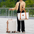 Expandable 22x14x9 Airline Approved 21" Carry On Luggage Set (White)