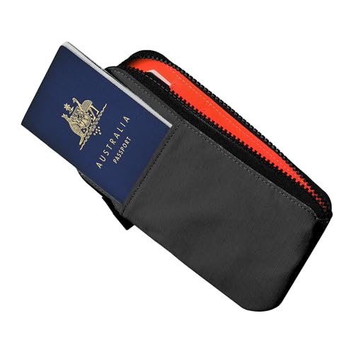 Zip Travel Wallet RFID Blocking Passport Holder Black (Black)