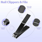 Tweezers Set 9 Pcs Colorful Nail Clipper Kit with Case for Grooming (A-multicolored)