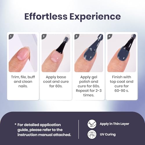 Beetles Dark Grey Gel Polish (N - Creme Grey | Crown Blue)