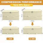 Compression Packing Cubes for Travel Packing Suitcase Organizer Bags (Beige / Extra Large)