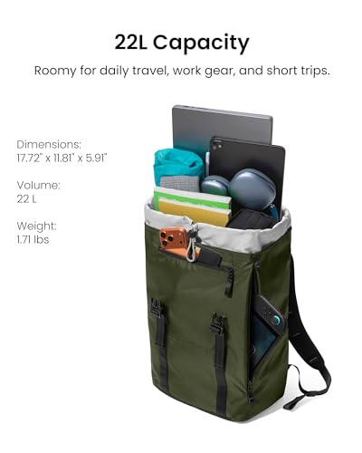 Flap Laptop Backpack (Green Lightweight)