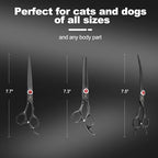7 Inch Professional Dog Grooming Scissors Kit (Pro Black 5 in 1)