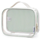 TSA Approved Clear Toiletry Bag for Travel (Y-Mint Green Stripe)