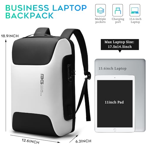 Business Laptop Backpack Fits 15.6 Inch Notebook (White)
