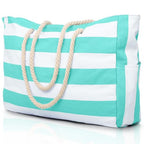Beach Bags for Women Large Waterproof Beach Tote Bag Zipper Beach Bags Waterproof Sandproof Swim Pool Bag Large Tote (Mint Green)