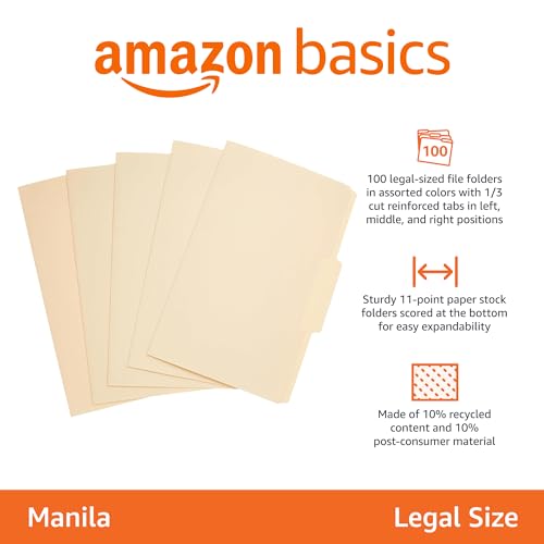 Sturdy Manila File Folders (Manila, Legal Size)
