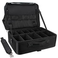 Extra Large Makeup Case Travel Makeup Train Case Professional Makeup Artist Bag Portable Nail Organizer Box Art Supply Case with Adjustable Dividers (Black / Extra Large)