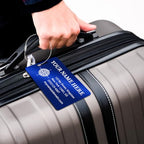 Personalized Metal Luggage Tags (Vertical Blue)