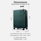 Expandable Large Checked Luggage (Blackish Green / 28 Inch EXT)