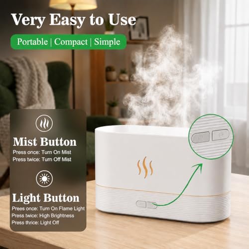 Flame Air Diffuser Humidifier (Black / 180ml)