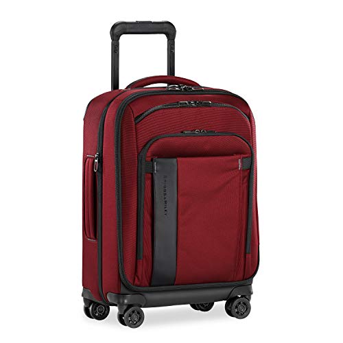 ZDX Expandable Luggage with 4 Spinner Wheels (Carry-On 21 Inch / Brick)