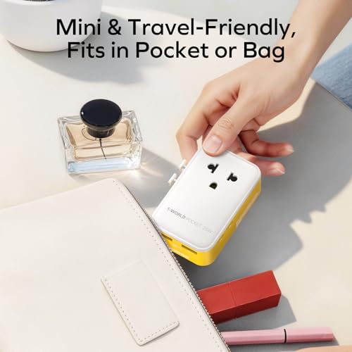 1 World Pocket Universal Travel Adapter (Lemon Yellow / 25W)