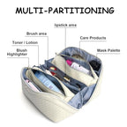 Travel Makeup Bag Cosmetic Bags for Women (L09 Beige)