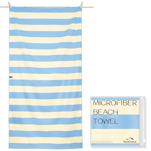 Microfiber Beach Towel (V-sea Salt Stripe / Extra Large(67x35"))