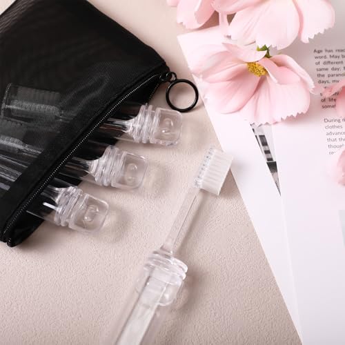4 Pcs Travel Toothbrush Mini Foldable with Case (Clear)