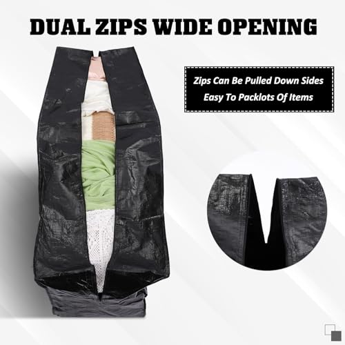 4 Pcs 96 Gallon Extra Large Moving Bags Heavy Duty Storage Bag (96 Gallon / Black)