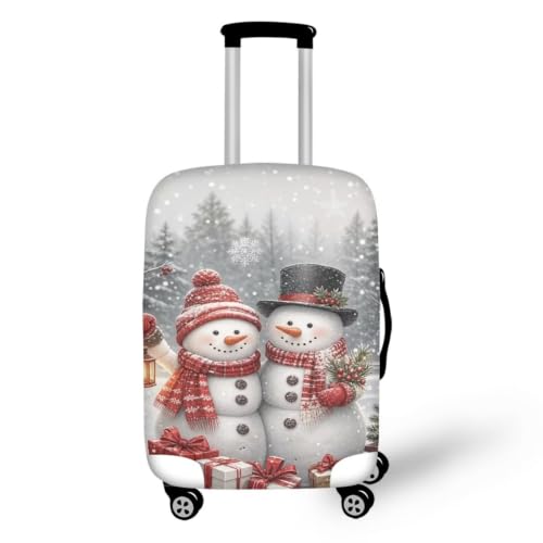 Snowman Christmas Luggage Cover Fits 18‑32 Inch Rolling Suitcase (M(for 22-25 inch luggage) / White Snowman)