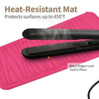 2 Pack Silicone Heat Resistant Travel Pouch for Straighteners (2 Pack / Black&hotpink)