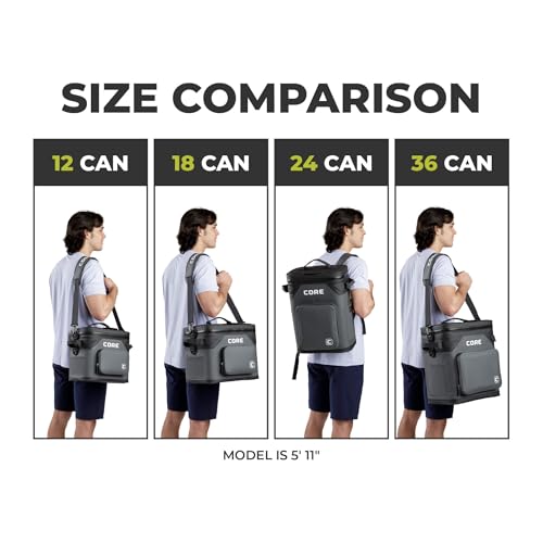 Magnetic Leak Proof 12 Can Soft Cooler with Waterproof ZipperInsulated Bag Portable Ice Chest Box (Steel Blue / 12 Can)