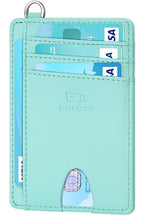 Slim Minimalist Wallet RFID Credit Card Holder for Men (small / Lake Blue)