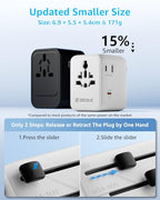 Pro” Universal Travel Adapter 3 USB (3C+2A 70W / White)