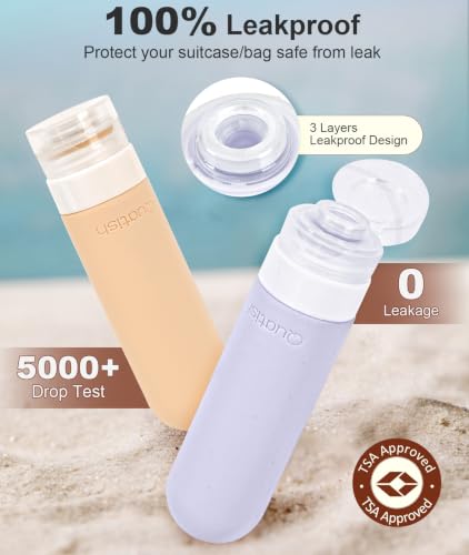 Travel Bottles for Toiletries 6 Pack (Light)