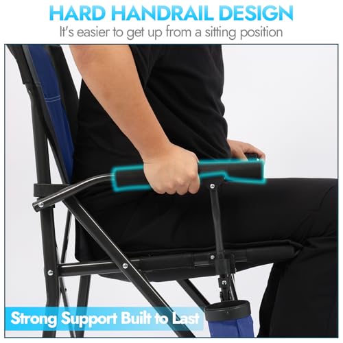 2 Pack Camping Chairs for Adults (Blue-black / Twin Pack)