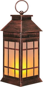 18" Solar Lanterns Outdoor Waterproof Flickering Flame Copper (Antique Copper)