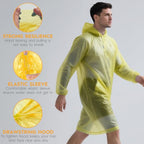 6 & 20 & 50 Pack Disposable Rain Ponchos for Adults (Yellow / 20 Pack)