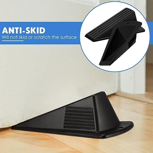 8 Pcs Jumbo Door Stoppers Heavy Duty Rubber Doorstop (Black,Yellow)