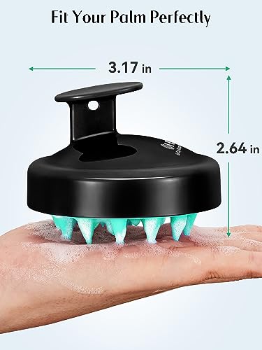 2 Pack Scalp Massager Hair Growth Scrubber for Dandruff Removal (Turquoise & Purple)