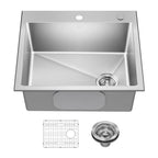 Fairlane 24 in Drop In Single Bowl Stainless Steel Kitchen Sink (24 Inch / Single Bowl — Drop In)