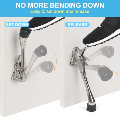6 Inch Kick Down Door Stoppers for Bottom of Door (Satin Nickel / 6 inch x 1pack)