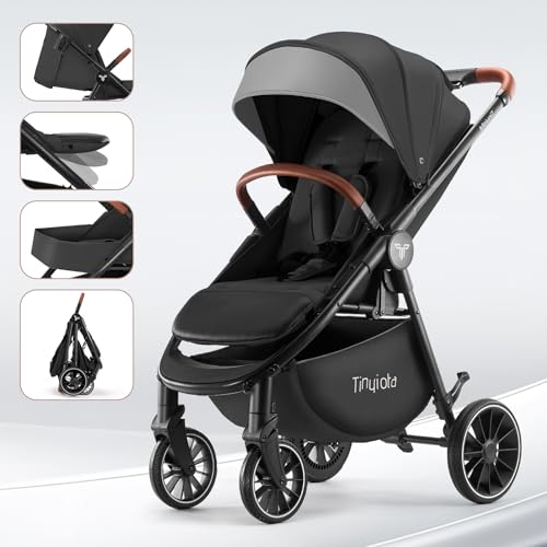Baby Stroller with UPF 50+ Canopy (Black)