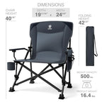 Oversized Folding Camping Chair for Adults (Grey-2pack)