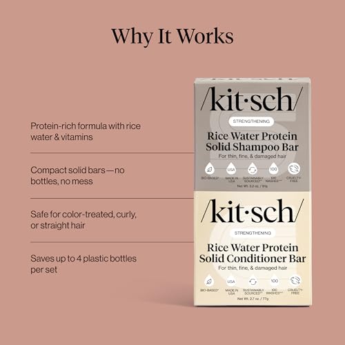 Rice Water Solid Shampoo and Conditioner Set for Hair Growth