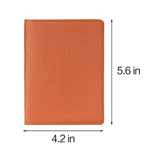 2 Pack Passport covers and Vaccine Card Holder PU Leather Passport Wallet Vaccine Case Protector Slot Travel Passport Wallets for Women & Men (Yellow & Brown)