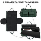 Garment Bag for Travel With Toiletry Bag Convertible Carry On Weekender Bag Large Travel Duffel Bags for Women 2 in 1 Hanging Suitcase Suit Travel Bags for Women & Men 3pcs Set (H-green)