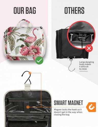 Hanging Travel Toiletry Bag (Pink Flamingo)