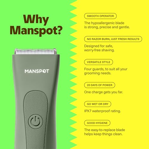 Manscape Groin & Body Hair Trimmer for Men & Women (Green)