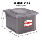 Plastic File Box with Snap Lid (Frost Gray)
