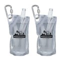 2 Pack 1L Hiking Collapsible Water Bottles with Mountaineering Buckle (33oz-2pcs)