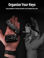 Key Organizer Key Holder Compact Key Case Minimalist Metal Key Chain Key Holder for Keychain Secures 8 (Gunmetal)